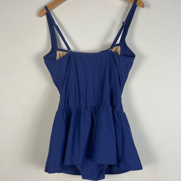 Shore Shapes Size 14‎ Navy Swim Dress One Piece Swimsuit NEW Tummy Control - Picture 5 of 10